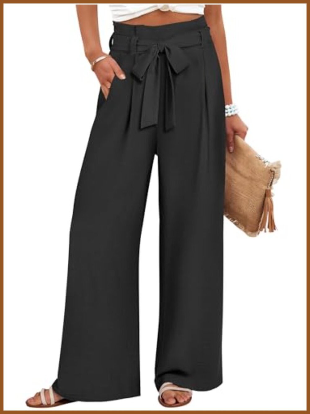 Wide Leg Palazzo High Waisted Flowy Lounge Work Pants